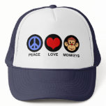 Peace Love Monkeys hats