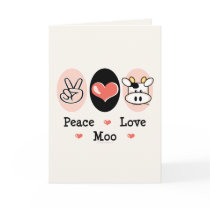 Peace Love Moo Cow Greeting Card