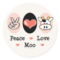 Peace Love Moo Cow Stickers