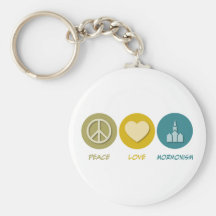 Peace Love Mormonism Keychains