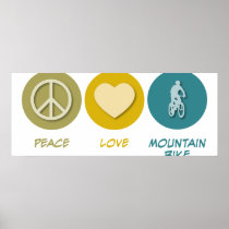 Peace Love Mountain Bike Poster