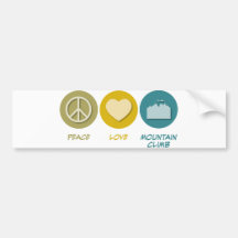 Peace Love Mountain Climb Bumper Stickers