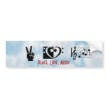 Peace, Love, Music Bumper Sticker bumper stickers