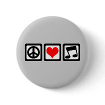 Peace love music pins