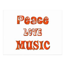 Peace Love  MUSIC Postcards