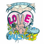peace love music retro hippie vector art photo sculptures