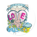 peace love music retro hippie vector art stickers