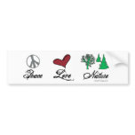 Peace Love Nature Bumper Sticker bumper stickers