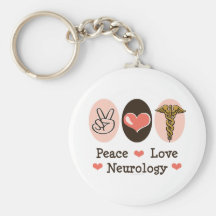 Peace Love Neurology Neurologist Key Chain