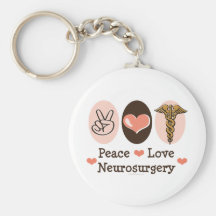 Peace Love Neurosurgery Key Chain
