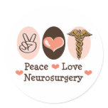 Peace Love Neurosurgery Stickers