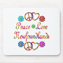 PEACE LOVE NEWFOUNDLANDS MOUSE PAD
