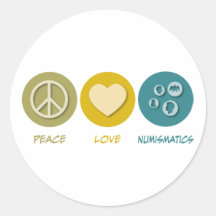 Peace Love Numismatics Stickers