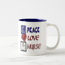 PEACE LOVE NURSE COFFEE MUGS