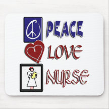 PEACE LOVE NURSE MOUSE PAD