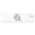 Peace, Love, Nursing Bumper Sticker