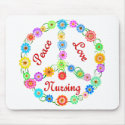 PEACE LOVE NURSING mousepads