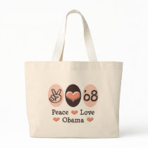 Peace Love Obama 08 Tote Bag