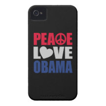 Peace Love Obama Case-Mate iPhone 4 Cases