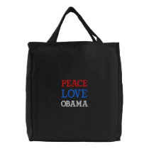 PEACE, LOVE, OBAMA CANVAS BAGS