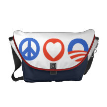 Peace Love Obama Courier Bags