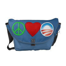 Peace Love Obama Rickshaw Messenger Bag