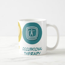 Peace Love Occupational Therapy Coffee Mugs