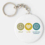 Peace Love Occupational Therapy Keychains