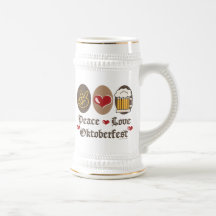 Peace Love Oktoberfest Stein Coffee Mugs
