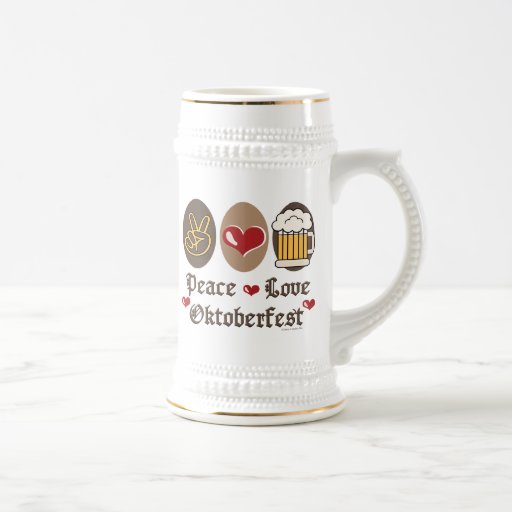 Peace Love Oktoberfest Stein Coffee Mugs