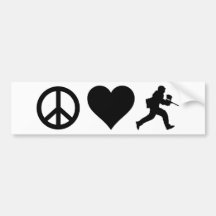 Peace Love Paintball Bumper Stickers