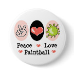 Peace Love Paintball Button