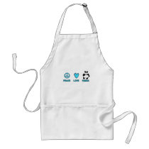 peace love panda apron