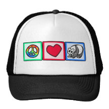 Peace, Love, Pandas Hat
