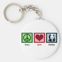 Peace Love Pandas Keychain