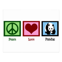 Peace Love Pandas Post Card