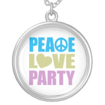 Peace Love Party Custom Necklace