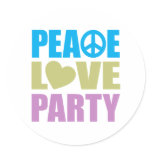 Peace Love Party stickers