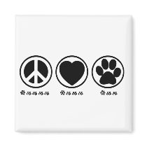 Peace Love Paw Magnets