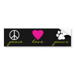 Peace Love Paws bumper stickers