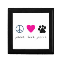 Peace Love Paws Keepsake Box