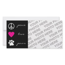 Peace Love Paws Photo Card