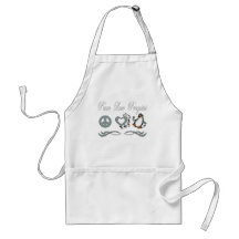 Peace Love Penguins Aprons