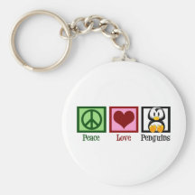 Peace Love Penguins Keychains