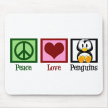 Peace Love Penguins Mouse Pad