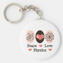 Peace Love Physics Key Chain
