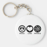 Peace Love Physics Keychain
