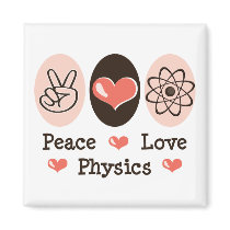 Peace Love Physics Magnet