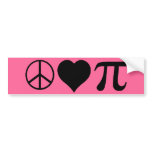 peace love pi bumper stickers