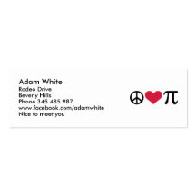 Peace, Love & Pi Business Card Templates